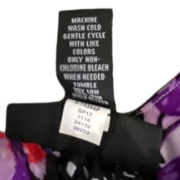 INC BLOUSE SLEEVELESS PURPLE FLORAL V-NECK WOMENS PETITE XL - Picture 9 of 9